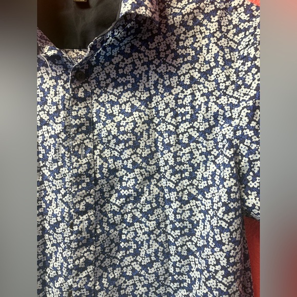 INC International Concepts Blue and White Casual Button Down Shirt - Picture 4 of 6